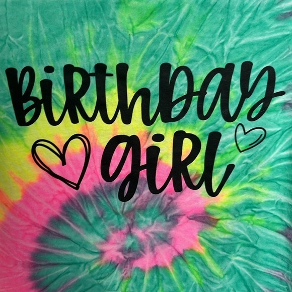 Birthday Girl Age 9 Tie Dye Tee - Picture 3 of 13